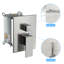 Système de douche avec barre coulissante réglable, système de douche carré mural de 12 pouces avec valve brute, nickel brossé