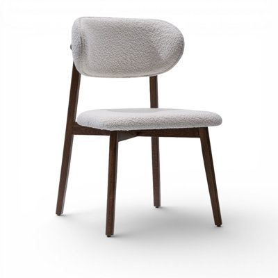 Bodrum Dining Chair Black Wood Finish Legs Upholstered Performance Fabric Fully Assembled