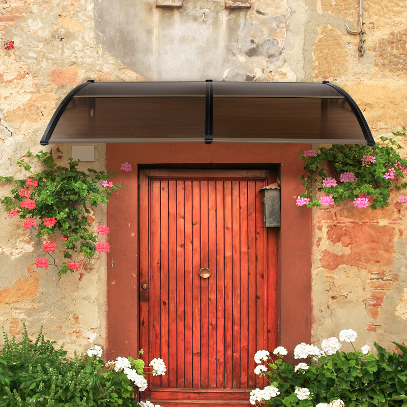 Topbuy 78'' W D Polycarbonate Cover Retractable Door / Window Awning