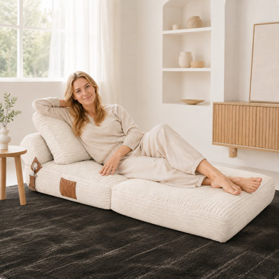 Foldable extra-large beanbag chair, filled with high-quality foam, 2-in-1 beanbag sofa, single seat, suitable for living room, bedroom, study.