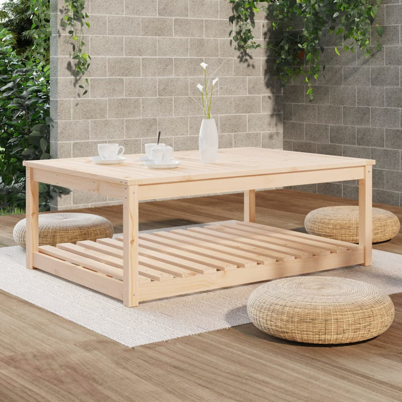 Singita Rectangular Pine Outdoor Coffee Table , cm W cm D, Natural, 45cm H x 82.5cm W x 121cm D