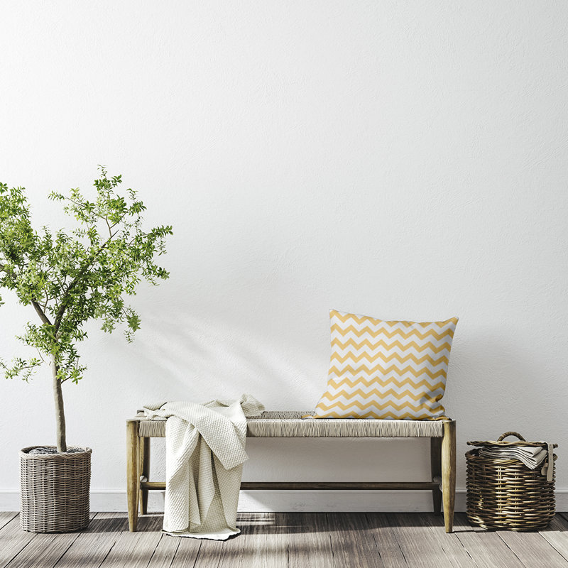Aldermary Square Pillow Cover and Insert, 18"H x 18"W, Yellow