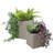 2-Piece Modern Assorted Square Gray Polyrattan Indoor Planter with Liner-443964350