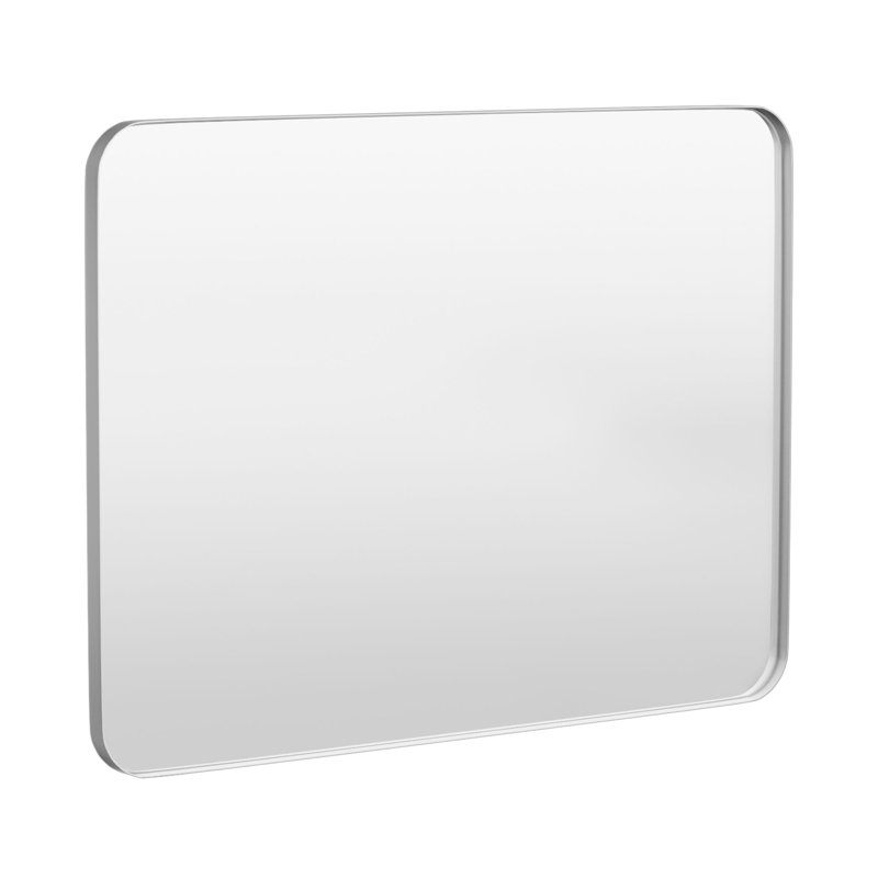 Cozy Design Tempered Glass Framed Wall-Mounted Bathroom Vanity Mirror, Silver, 36" x 48", Rectangle