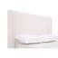 Grand lit tapissier, tête de lit de 54 po de hauteur, blanc crème, base en métal, sans sommier, guide d'assemblage facile et élégant