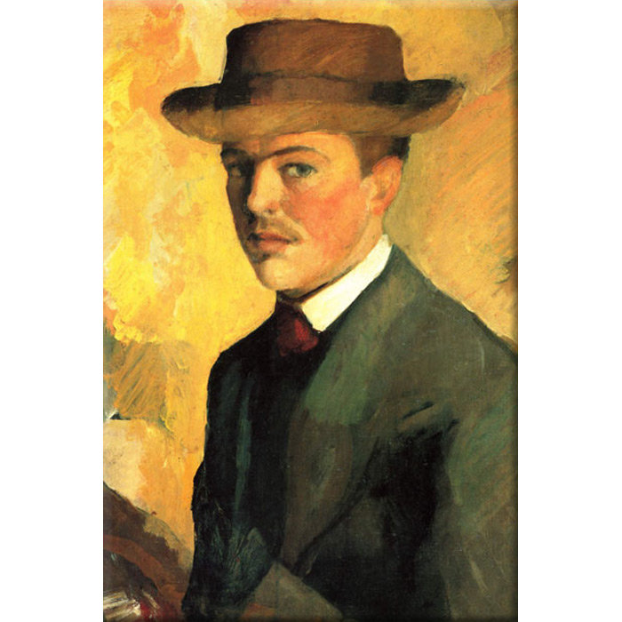 «Self-Portrait with Hat on Canvas», reproduction d'art sur toile tendue