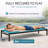 Kozyard 3Pieces Outdoor Chaise Lounge, Aluminum Frame and Textilene Fabric, Adjustable Reclining Patio Lounger for Poolside, Sunbathing & Backyard Blue, 2Chairs with Table-98057581