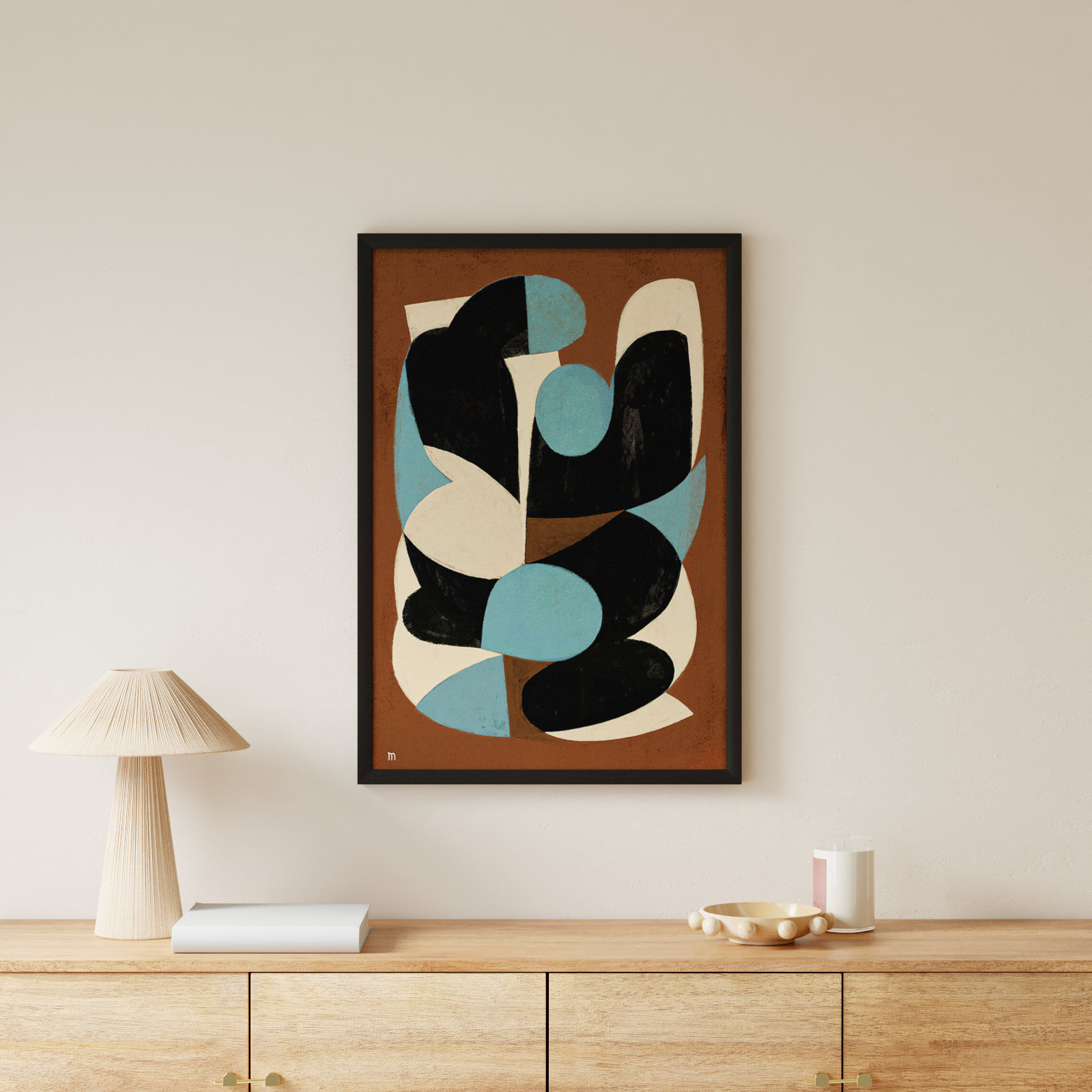 So What Painting, Black Framed, 38" H x 26.5" W x 1.25" D