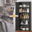 Garde-manger en métal avec tablettes réglables et poignées en métal-368353626
