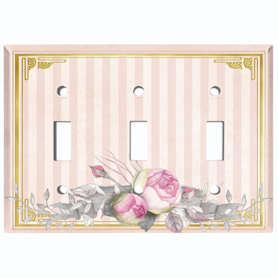 Patterned 3 - Gang Toggle Light Switch Standard Wall Plate