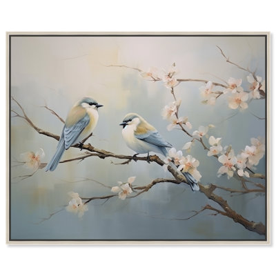 "Deux oiseaux et une branche de fleur" par Art Remedy