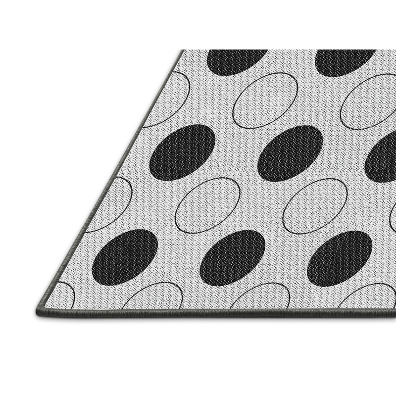 Tapis gris/bleu à motifs, Rectangle 2 pi x 5 pi