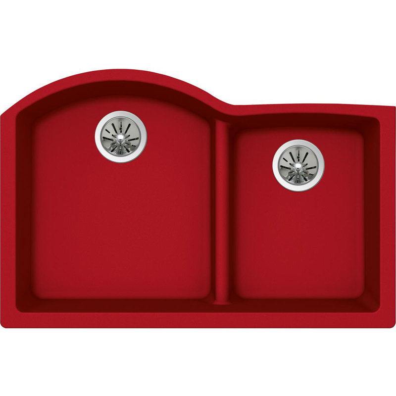 Évier de cuisine à double cuve encastrable L 33 po x L 22 po quartz luxe, Marasquin