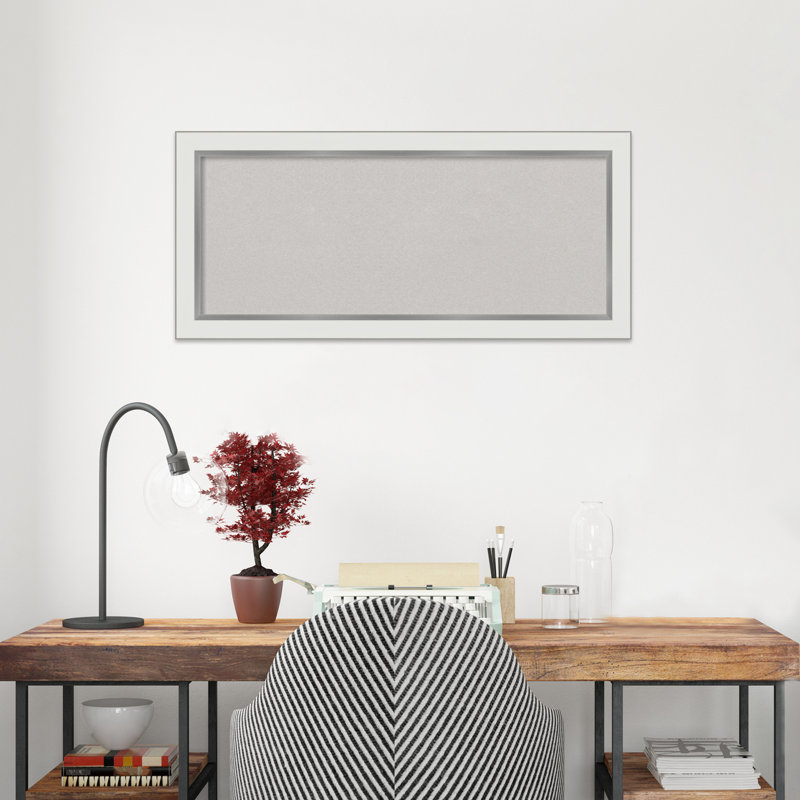 Petit, 15 po x 33 po, Blanc / argent