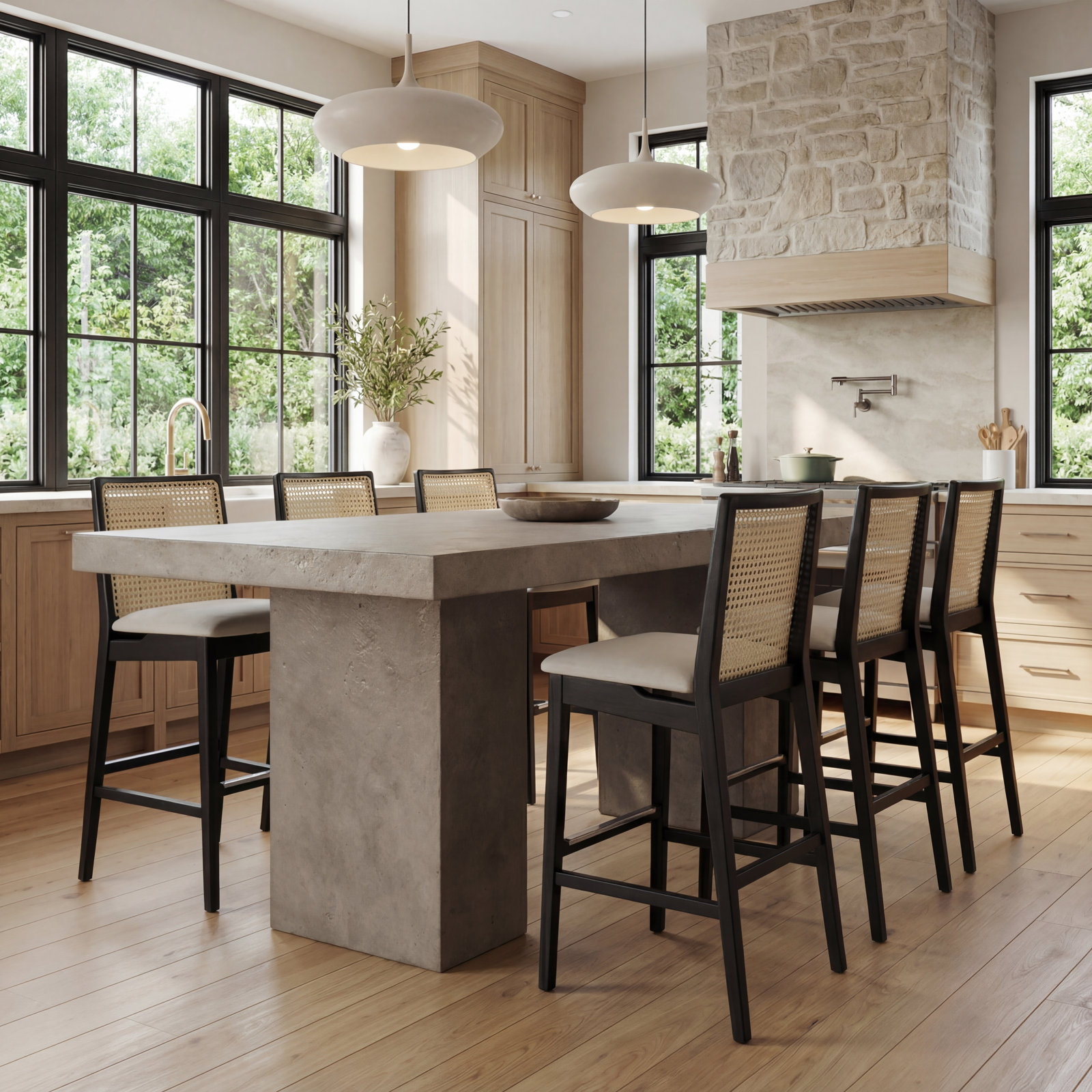 Mag Bar and Counter Stool, Bar Stool (29.5" Seat Height), Light Gray/Ebano/Natural