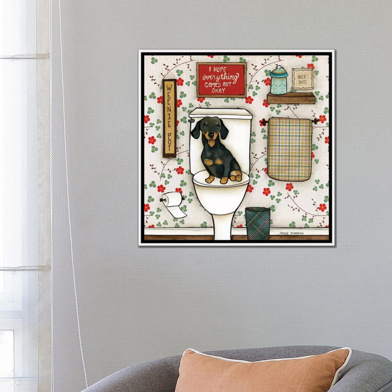 « Weenie pot » par Jamie Morath-impression, H 26 po x l 26 po x P 1,5 po, Pas de tapis, Toile blanche encadrée