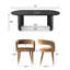 Ensemble de table de salle à manger moderne 79 "ovale avec 6 fauteuils de salle à manger en velours-1994227204