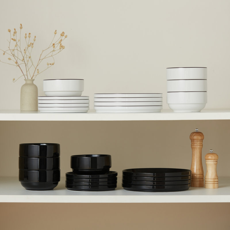  Dinnerware Set, 12 Piece Service For 4, Ceramic, French, French