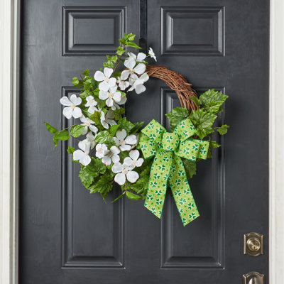 Handcrafted Faux Dogwood 20'' Wreath