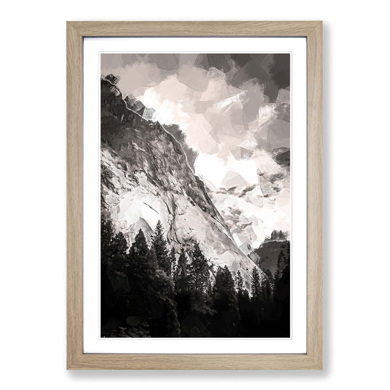 Magnitude of Yosemite in Abstract - Picture Frame Graphic Art Print on MDF, Oak, 76cm H x 50cm W x 2cm D