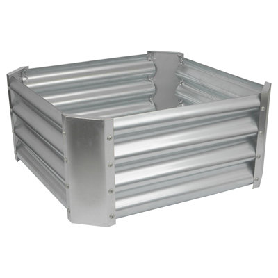 Harbour Housewares - Square Galvanised Steel Raised Garden Bed Planter