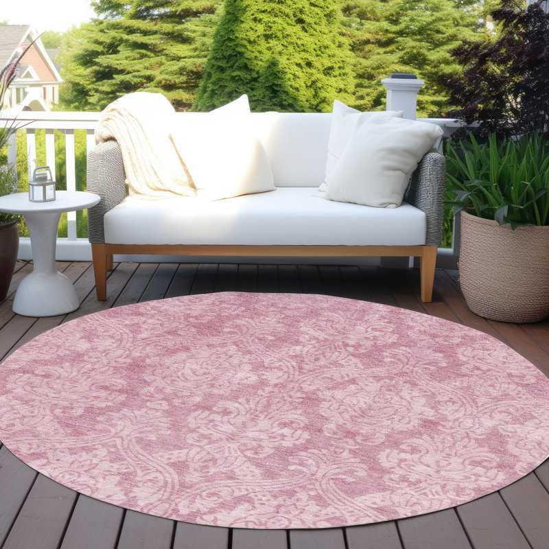 Krymera Pink Washable Indoor-Outdoor Rug - LOOMLAN, 8' x 8'