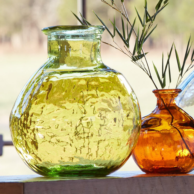 Zahrah Glass Table Vase, Amber