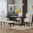 6-Piece Farmhouse Dining Table Set 72" Wood Rectangular Table, 4 Upholstered Chairs with Bench-1277618492