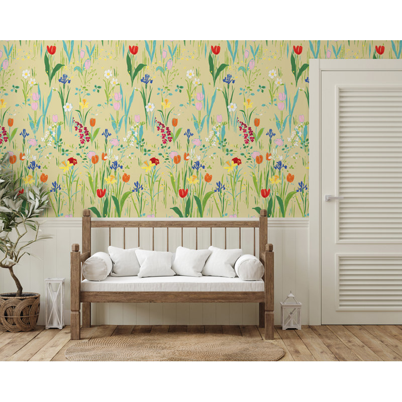Paule Marrot Floral Wallpaper Double Roll, Limeade