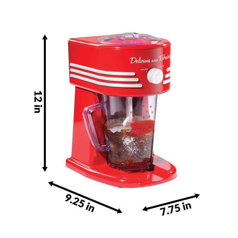 Nostalgia Coca-Cola 40-Ounce Frozen Beverage Station, Perfect For Slush Drinks, Snow Cones, Margaritas, Daiquiris, Stainless Steel Blades, Cord Storage
