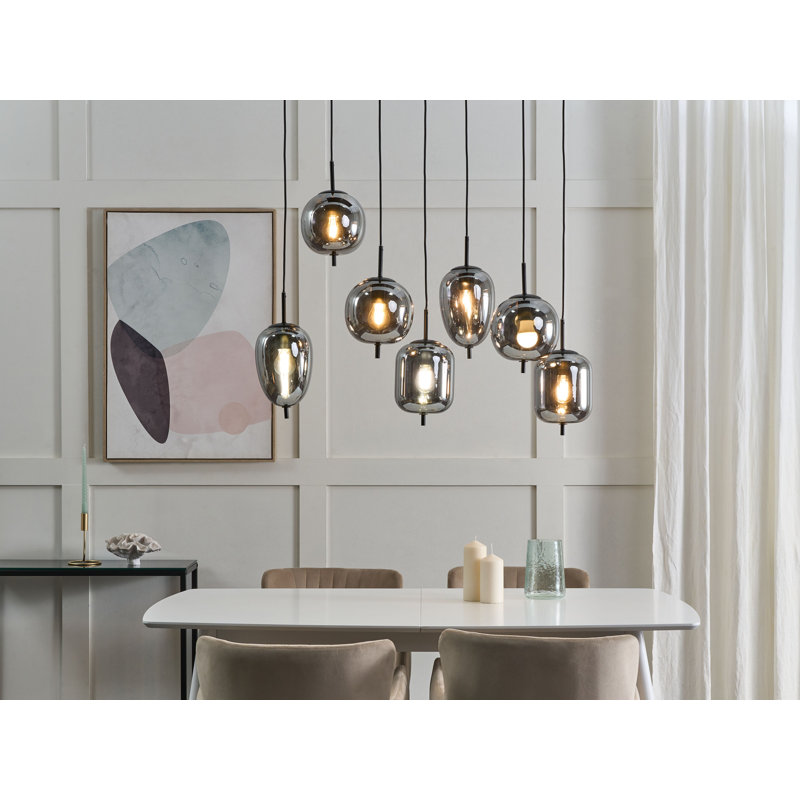 Annalysse 7 - Light Silver/Black Cluster Pendant