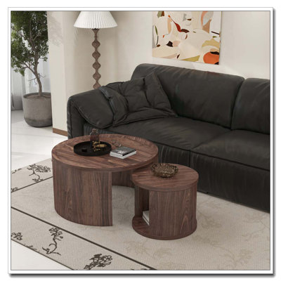 Round Nesting Coffee Table Set