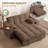 65" Wide Convertible Futon Sofa Bed with Pull-Out Sleeper, Side Table, USB & Type-C Ports&Storage Armrests-589677951