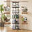 Rotating Bookshelf 5 Tier, Spinning Bookcase, Tall Narrow Bookcase Display Bookshelf, Small Space Rotating Bookshelf Tower For Bedroom, Living Room, Home, Office,Brown-623096193