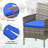 3 Pieces Patio Furniture Set, Rattan Outdoor Furniture with 2 Upholstered Chairs and Coffee Table, Conversation Bistro Set for Garden, Backyard, Porch, Gray and Blue-1786930120-1786930122