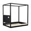 Lit plateforme à baldaquin en bois grand avec tête de lit tapissier-129693939-129693940