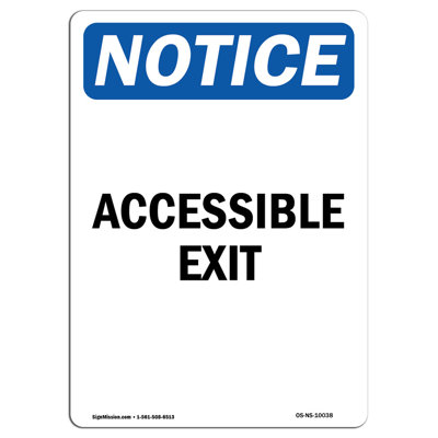 Accessible Exit Aluminum Sign 12 x 18