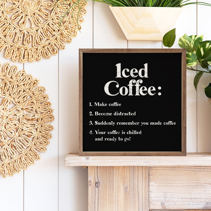 Iced Coffee Recipe Black, 4" H x 4" W