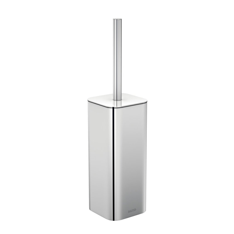 Cosmic with Durable Stainless Steel Silver Free-Standing Toilet Brush and Holder