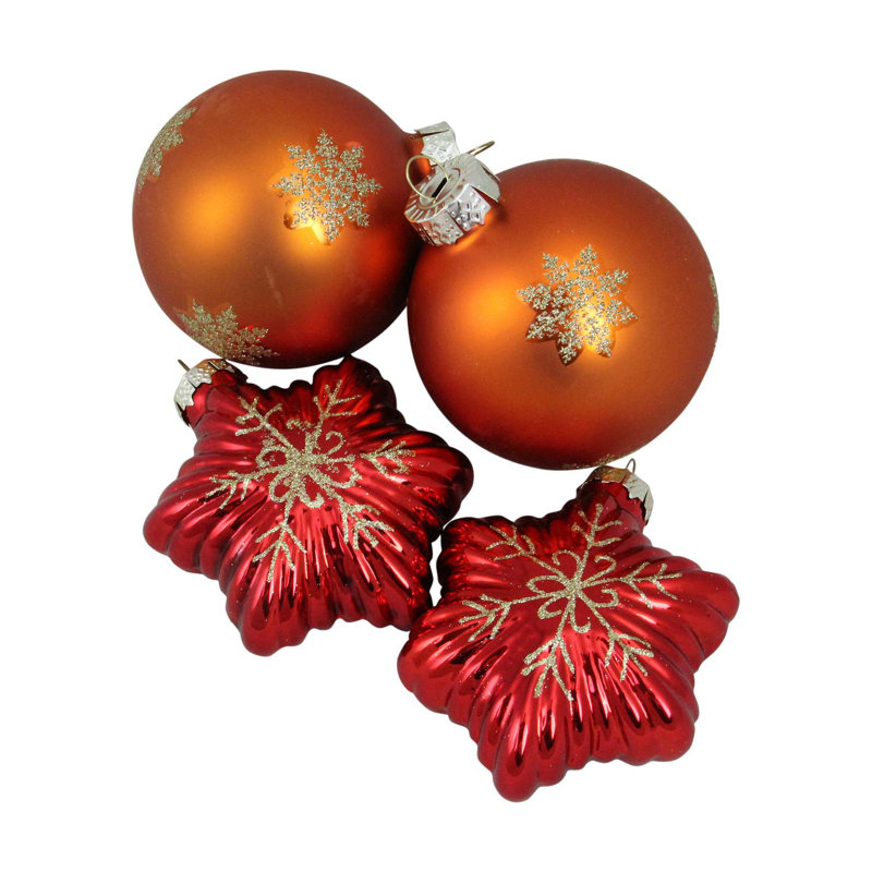 Ornements de Noël en verre 4 étoiles