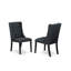 5 Piece Dining Room Table Set Includes a Rectangle Kitchen Table with X-Legs and 4 Black Linen Fabric Parsons Dining Chairs, Wire brushed Black-421036904-419669617