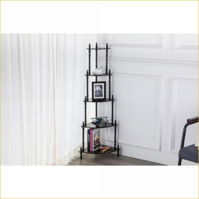 Tablette d'angle, 4 niveaux, 39 po de hauteur, finition bois de cerisier traditionnel | Cerisier | Bois