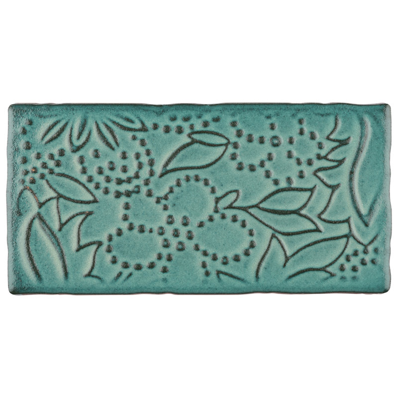 Antic Feelings 3" x 6" Ceramic Patterned Subway Tile, Feelings Lava Verde