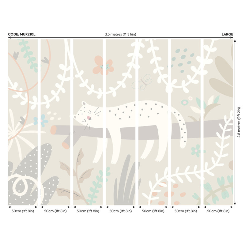 Matte Non-Pasted Wall Mural, 280cm L x 350cm W, Grey