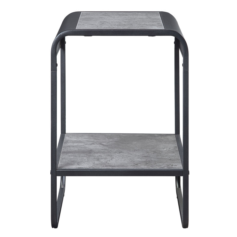 Table de bout en béton gris et noir pour le salon + style polyvalent