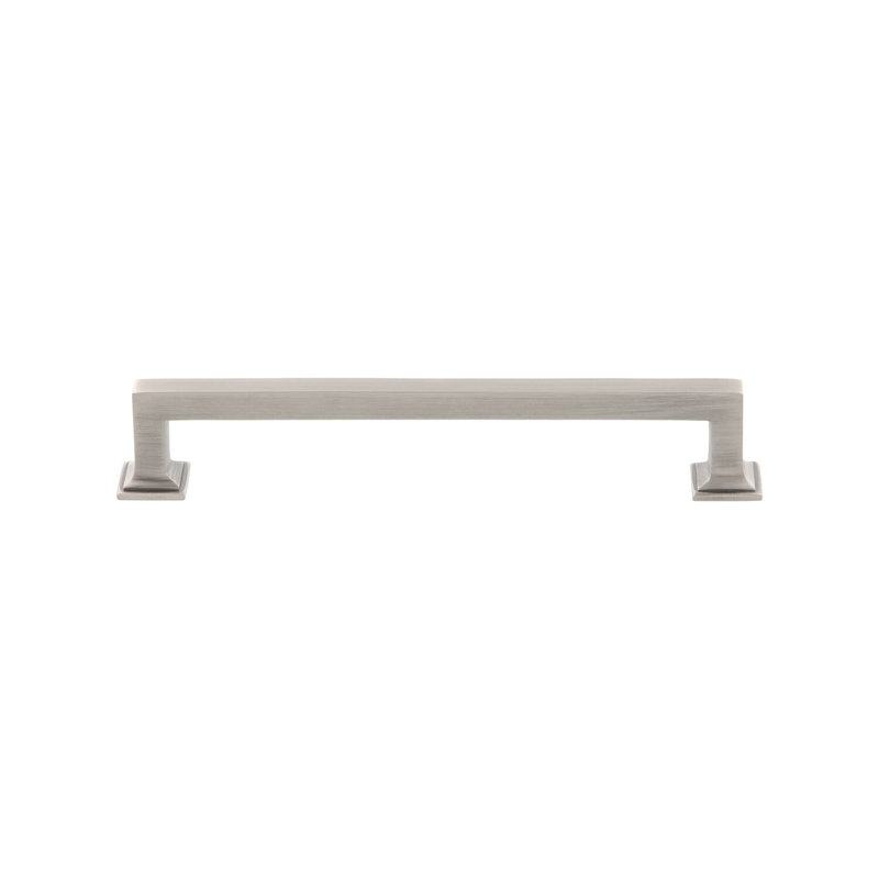 Grandeur Geneva 6" Brass Handle Pull, Satin Nickel
