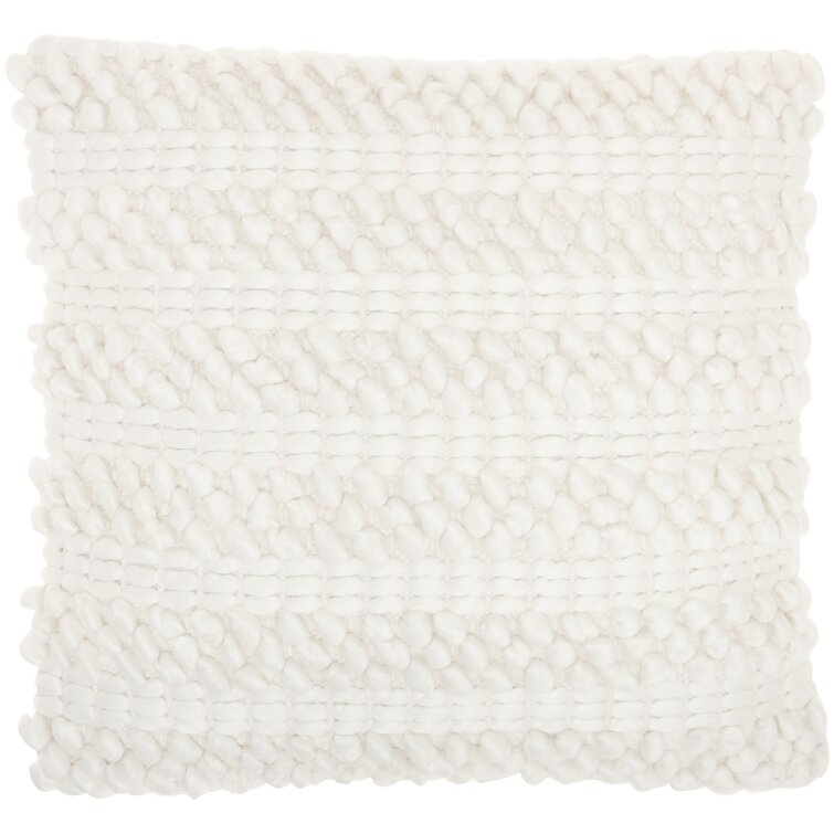 Kahomvis 18 in. x 18 in. White Outdoor Waterproof Yarn Dyed Throw Pillow  (2-Pack) STF-LKW1-2706 - The Home Depot