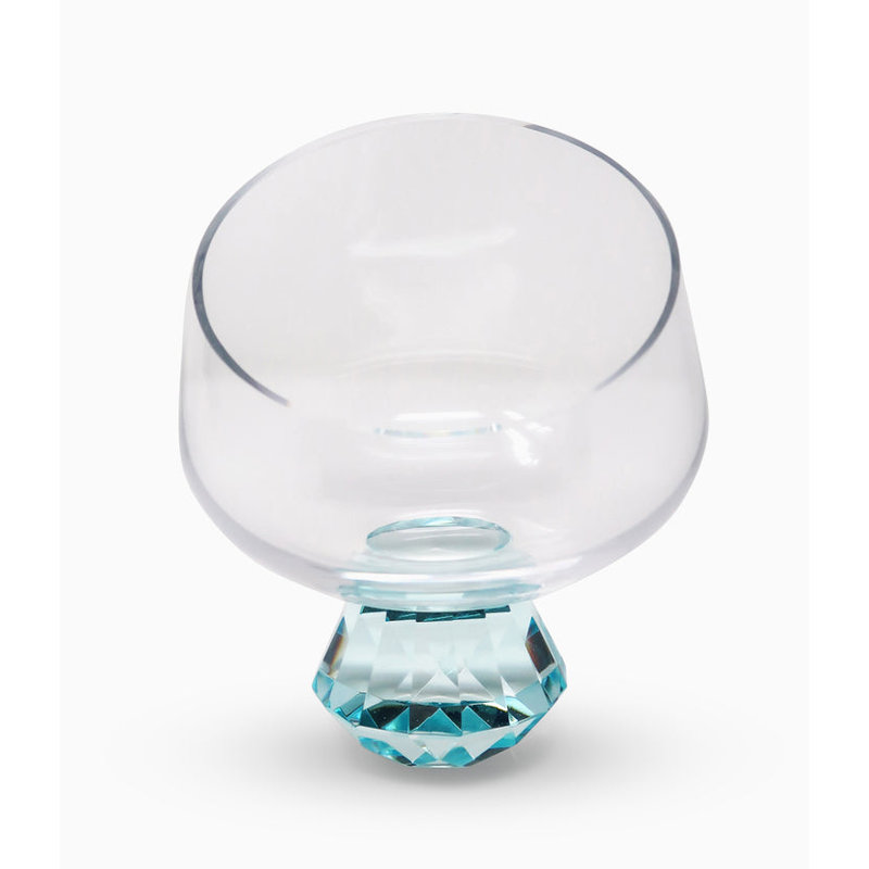 Bol angulaire à base de diamant, H 6 po x l 5,25 po x P 5,25 po, Bleu