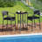 3-piece Patio Rattan Bar Set Wicker Bar Height Armchairs & Round Table 