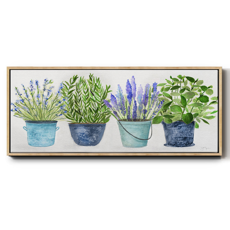 Fresh Herb Collection- Framed Canvas, 20" H x 50" W